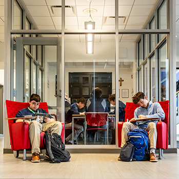 Students studying. Links to Gifts by Estate Note